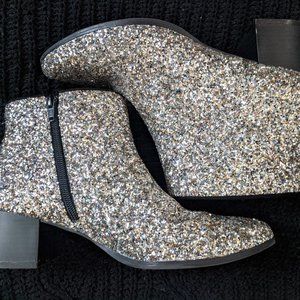 OLD NAVY Metallic Glitter Block-heel Bootie